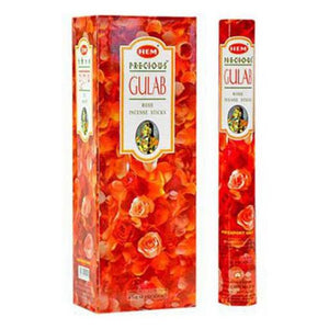 HEM Fragrances Precious Gulab Incense Sticks 20 Sticks/Tube 6 Tubes/Box & Burns: 45 Minutes/Stick