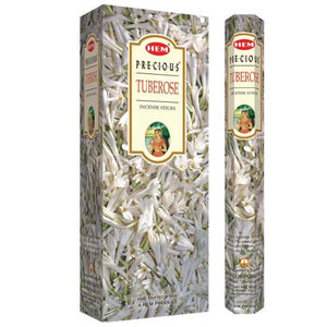 HEM Fragrances Precious Tuberose Incense Sticks 9" 20 Sticks/Tube 6 Tubes/Box & Burns: 45 Minutes/Stick