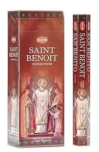 HEM Fragrances Saint Benoit Incense Sticks 9" 20 Sticks/Tube 6 Tubes/Box & Burns: 45 Minutes/Stick