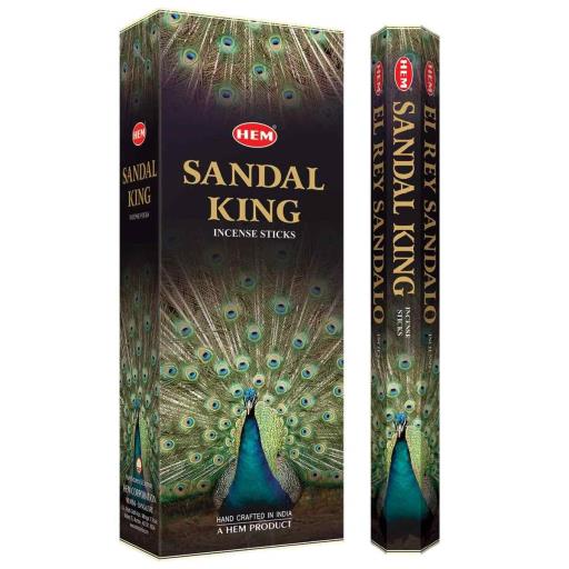 HEM Fragrances Sandal King Incense Sticks 20 Sticks/Tube 6 Tubes/Box & Burns: 45 Minutes/Stick