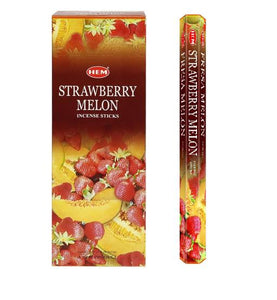 HEM Fragrances Strawberry Melon Incense Sticks 9" 20 Sticks/Tube 6 Tubes/Box & Burns: 45 Minutes/Stick