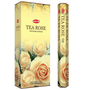 HEM Fragrances Tea Rose Incense Sticks 9" 20 Sticks/Tube 6 Tubes/Box & Burns: 45 Minutes/Stick