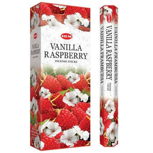 HEM Fragrances Vanilla Raspberry Incense Sticks 9" 20 Sticks/Tube 6 Tubes/Box & Burns: 45 Minutes/Stick