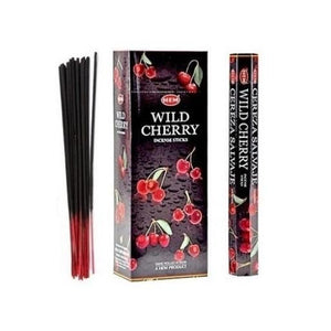 HEM Fragrances Wild Cherry Incense Sticks 9" 20 Sticks/Tube 6 Tubes/Box & Burns: 45 Minutes/Stick