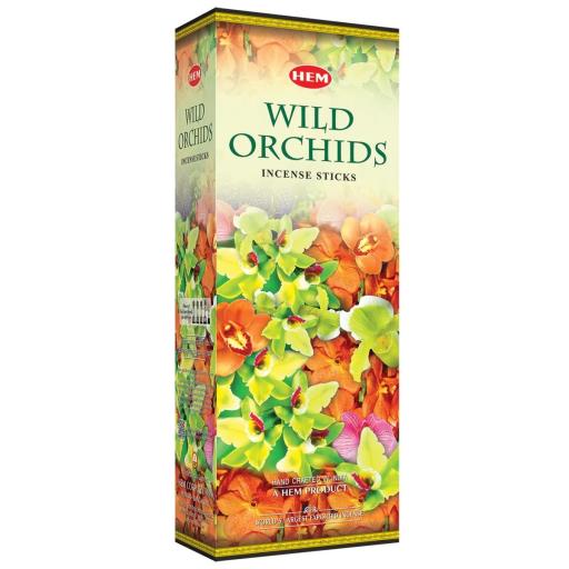 Hem Wild Orchids Incense Sticks 9`` 20 Sticks/Tube 6 Tubes/Box & Burns: 45 Minutes/Stick