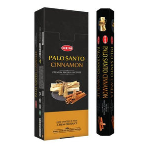 HEM Fragrances Palo Santo Cinnamon Premium Masala Incense Sticks 9" 15 Sticks/Tube 6 Tubes/Box & Burns: 45 Minutes/Stick