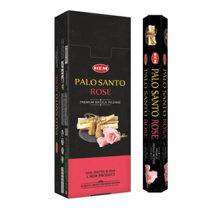 HEM Fragrances Palo Santo Rose Premium Masala Incense Sticks 9" 15 Sticks/Tube 6 Tubes/Box & Burns: 45 Minutes/Stick