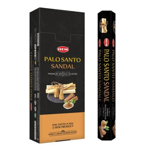 HEM Fragrances Palo Santo Sandal Premium Masala Incense Sticks 9" 15 Sticks/Tube 6 Tubes/Box & Burns: 45 Minutes/Stick