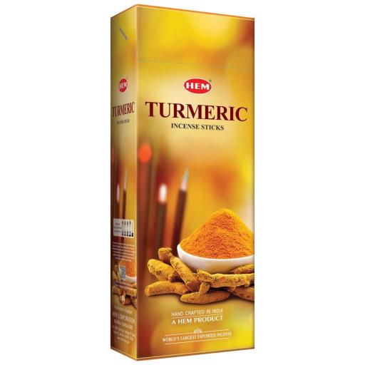 HEM Fragrances Turmeric Incense Sticks 20 Sticks/Tube 6 Tubes/Box & Burns: 45 Minutes/Stick