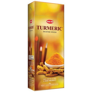 HEM Fragrances Turmeric Incense Sticks 9" 20 Sticks/Tube 6 Tubes/Box & Burns: 45 Minutes/Stick