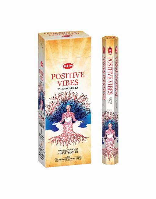 HEM Fragrances Positive Vibes Incense Sticks 20 Sticks/Tube 6 Tubes/Box & Burns: 45 Minutes/Stick