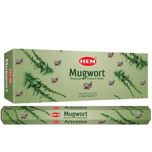 HEM Fragrances Mugwort Incense Sticks 9" 20 Sticks/Tube 6 Tubes/Box & Burns: 45 Minutes/Stick