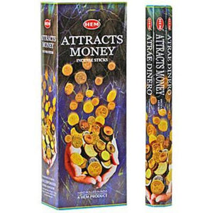 HEM Fragrances Attract Money Incense Sticks 9" 20 Sticks/Tube 6 Tubes/Box & Burns: 45 Minutes/Stick