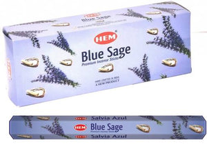 HEM Fragrances Blue Sage Incense Sticks 20 Sticks/Tube 6 Tubes/Box & Burns: 45 Minutes/Stick