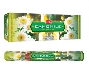 HEM Fragrances Camomile Incense Sticks 9" 20 Sticks/Tube 6 Tubes/Box & Burns: 45 Minutes/Stick