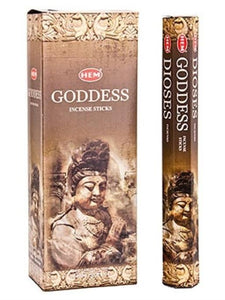 HEM Fragrances Goddess Incense Sticks 9" 20 Sticks/Tube 6 Tubes/Box & Burns: 45 Minutes/Stick