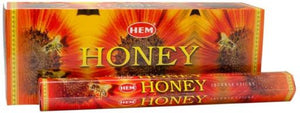 HEM Fragrances Honey Incense Sticks 9" 20 Sticks/Tube 6 Tubes/Box & Burns: 45 Minutes/Stick