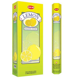 HEM Fragrances Lemon Incense Sticks 9" 20 Sticks/Tube 6 Tubes/Box & Burns: 45 Minutes/Stick