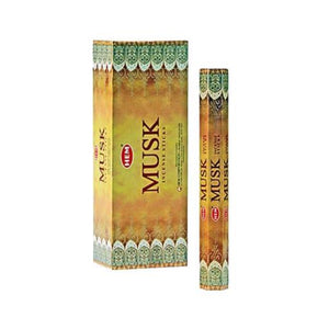 HEM Fragrances Musk Incense Sticks 9" 20 Sticks/Tube 6 Tubes/Box & Burns: 45 Minutes/Stick