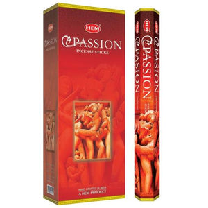 HEM Fragrances Passion Incense Sticks 9" 20 Sticks/Tube 6 Tubes/Box & Burns: 45 Minutes/Stick