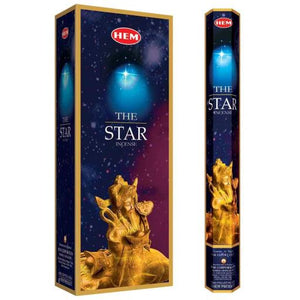 HEM Fragrances The Star Incense Sticks 9" 20 Sticks/Tube 6 Tubes/Box & Burns: 45 Minutes/Stick