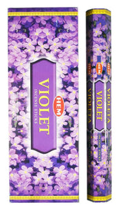 HEM Fragrances Violet Incense Sticks 9" 20 Sticks/Tube 6 Tubes/Box & Burns: 45 Minutes/Stick