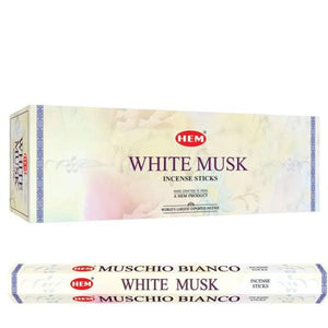 HEM Fragrances White Musk Incense Sticks 20 Sticks/Tube 6 Tubes/Box & Burns: 45 Minutes/Stick