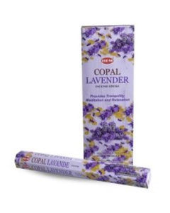 HEM Fragrances Copal Lavender Incense Sticks 20 Sticks/Tube 6 Tubes/Box & Burns: 45 Minutes/Stick