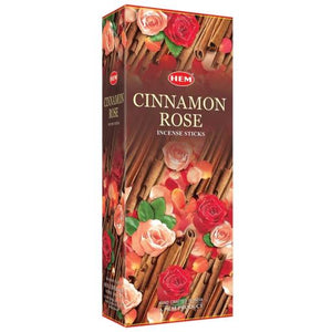 HEM Fragrances Cinnamon Rose Incense Sticks 9" 20 Sticks/Tube 6 Tubes/Box & Burns: 45 Minutes/Stick