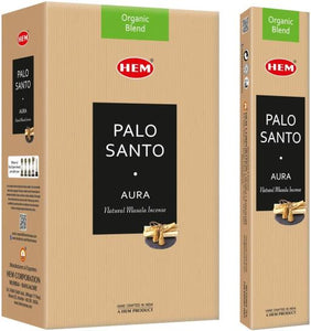 HEM Fragrances Palo Santo Aura Natural Masala Organic Blend 15G 7.8" 15G/ Pack 12 Packs/ Box