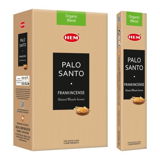 HEM Fragrances Palo Santo Frankincense Natural Masala Organic Blend 15G 15G/ Pack 12 Packs/ Box