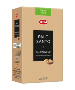 HEM Fragrances Palo Santo Sandalwood Natural Masala Organic Blend 15G 7.8" 15G/ Pack 12 Packs/ Box