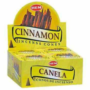 HEM Fragrances Cinnamon Cones 1" 10 Cones/ Pack 12 Packs/ Display Box & Burns: 30 Minutes/Cone