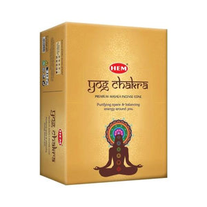 HEM Fragrances Yog Chakra Cones 1" 40 Cones/ Pack 12 Packs/ Display Box & Burns: 30 Minutes/Cone