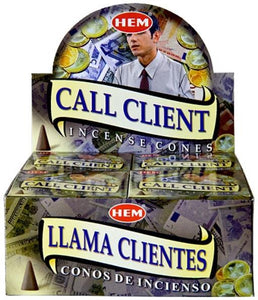 HEM Fragrances Call Client Cones 1" 10 Cones/ Pack 12 Packs/ Display Box & Burns: 30 Minutes/Cone