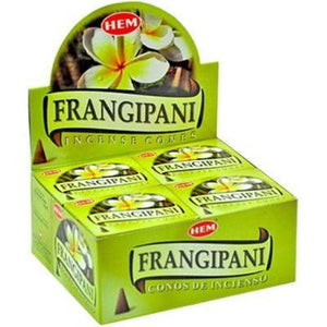 HEM Fragrances Fragapani Cones 1" 10 Cones/ Pack 12 Packs/ Display Box & Burns: 30 Minutes/Cone