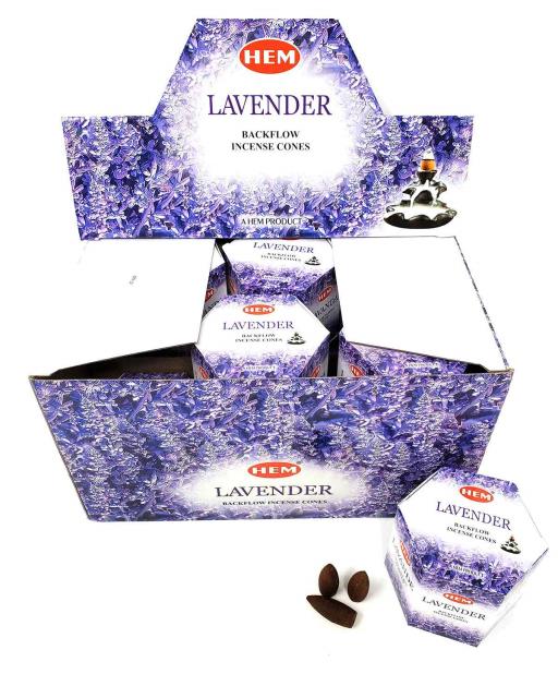 HEM Fragrances Lavender Backflow Incense Cones 480 Pcs 1.2