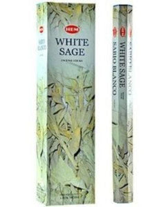 HEM Fragrances White Sage Tall Hexa Incense Sticks 16" 10 Sticks/ Tube 6 Tubes/ Box