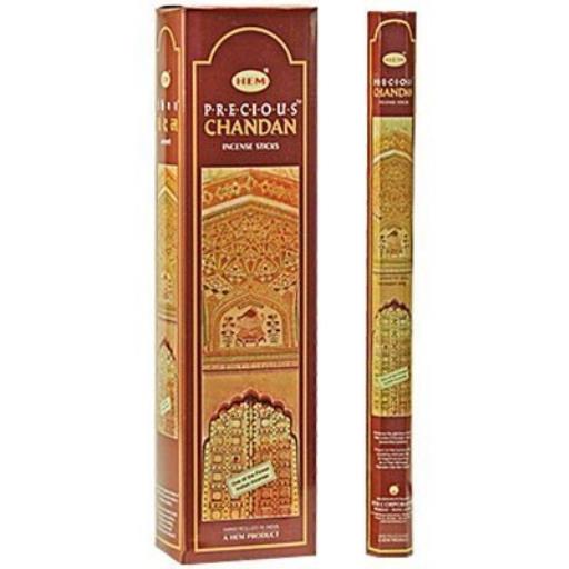 HEM Fragrances Precious Chandan Tall Hexa Incense Sticks 10 Sticks/ Tube 6 Tubes/ Box