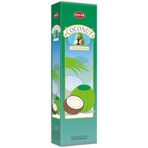 HEM Fragrances Coconut Tall Hexa Incense Sticks 16" 10 Sticks/ Tube 6 Tubes/ Box