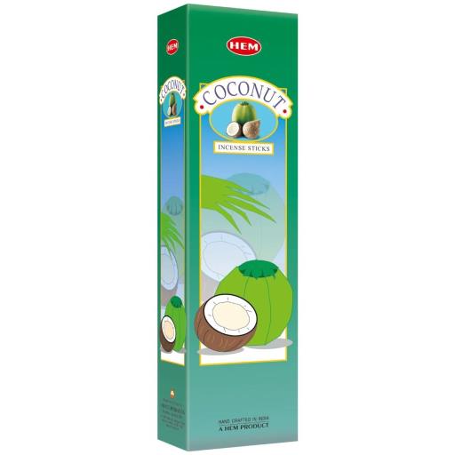 HEM Fragrances Coconut Tall Hexa Incense Sticks 16