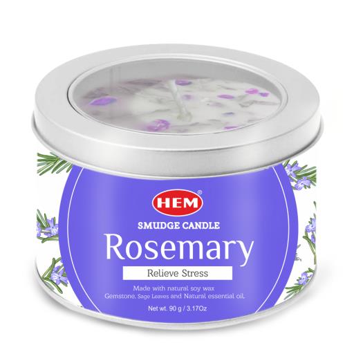 HEM Fragrances Rosemary Smudge Candle Natural Soy Wax 90G/ Tin With 18-20 Hour Burn Time