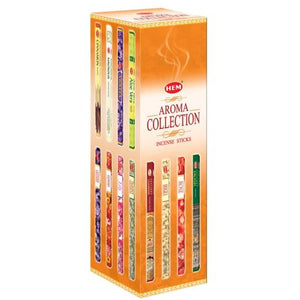 HEM Fragrances Aroma Collection Square Pack Incense Sticks 9" 8 Sticks/ Pack 25 Packs/ Box