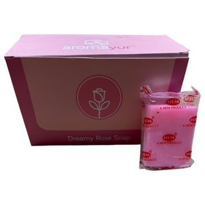 HEM Fragrances Hem Aromayur Dreamy Rose Soap 75G 1 Soap Bar/ Inner Box & 12 Soaps/ Display Box