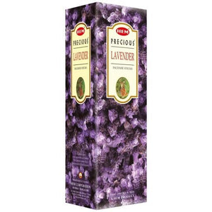 HEM Fragrances Precious Lavender Square Pack Incense Sticks 9" 8 Sticks/ Pack 25 Packs/ Box