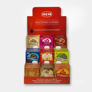 HEM Fragrances Assorted Incense Cones Readymade Display 	108 Cones In One Display