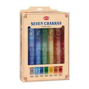 HEM Fragrances Seven Chakras Gift Pack 20 Sticks/Tube 7 Tubes/Box