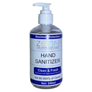 Hand Sanitizer Gel and Face Masks Zenn Hand Sanitizer With Alo Vera 240Ml/ 8.12 Oz Health Canada Approved Npn 80099745