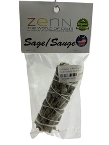 ZenN California White Sage 3-4" (Individually Packaged) Individually Packaged Natural Product; Colour & Size May Vary