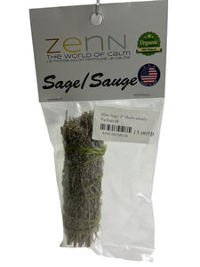 ZenN Blue Sage 4" (Individually Packaged) Individually Packaged Natural Product; Colour & Size May Vary